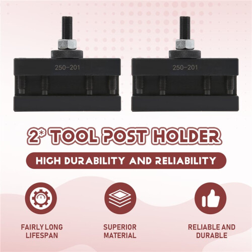 2Pcs 250-201 Quick Change Tool Holder Turning and Facing Tool Holder for Lathe Cutter Cutting Tool Bits 1