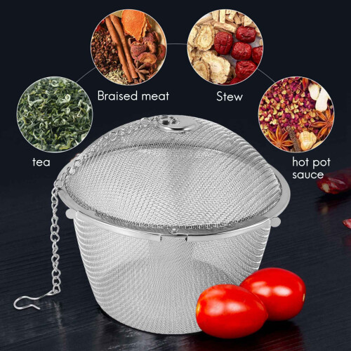 Extra Large Stainless Steel Twist Lock Mesh Tea  Tea Infuser with Hook Chain 1
