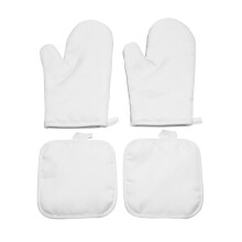 Sublimation Blank Oven Mitts Set Gloves and Sublimation Blank Pot Pad for DIY Kitchen Dining Room Accessories 4Pcs