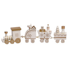 Merry Christmas Wooden Train Ornament Decoration for Home Santa Claus Gift Natal Navidad Noel New Year Decor,H
