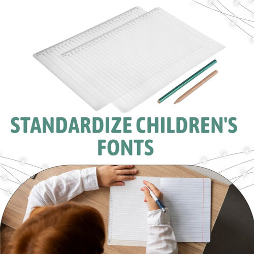 2 Pcs Plastic Straight  Stencil Template for Journaling Spacing  Lettering Guide 11 Inch Scale Writing Ruler 2