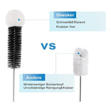 Goupillon pour Bouteilles en Verre, Nettoyant pour Bouteilles, Lot de 2 Brosses de Nettoyage, Cleaning Bottle Cleaner Noir