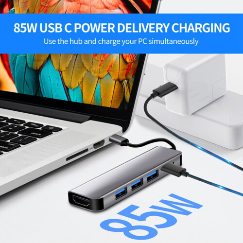 Type C Naar -Compatibele 4K USB-C 3.0 Adapterhub voor   S8 Dex  P30 Dock  10 Projector TV 1