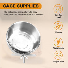 5Pack Stainless Steel Bird Feeder Set- Feeding Dish Cups Food Water Bowls Bird Food Holder for Cages Small Animals
