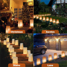 70PCS White Luminary Bags Cutout Flame Resistant Halloween Candle Bags Paper Lantern Bags for Wedding Holiday Party