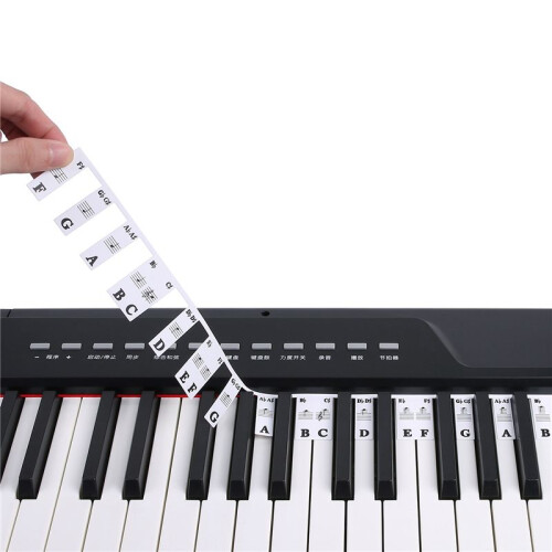 88 Key Removable Piano Keyboard Stickers Stave Notation Note Strip Stickers for Beginners Students 2