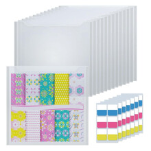 30.48X30.48Cm Stockage de Papier, 50 PièCes BoîTe de Rangement de Papier Scrapbook Transparent pour Papier Dessin Photos et Papier Cardstock