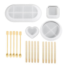 Bandeja Molde de Silicone DIY Cristal Quadrado Redondo HexáGono Coaster Molde de Silicone Placa de Armazenamento Titular Molde de Resina EpóXi Home