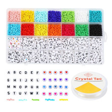 Kandi Beads and Letter Beads for Bracelets Making Kit Colors Kandi Beads and Letter Beads Plastic Rainbow Beads A