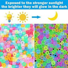 1900 PièCes Glow en la Dark Beads Mix 9 Colors Glow Beads Perles Lumineuses en Vrac Perles de Cheveux en Acrylique Perles en Plastique