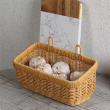2 Cestas de Almacenamiento Tejidas para Colgar en la Pared con Asa, Cesta Decorativa de Almacenamiento de Cocina para Maceta de Jardín