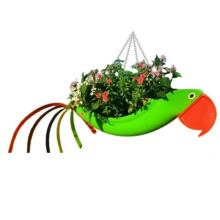 Metal Flower Pot Exquisite Flying Bird Shape Colorful Flower Pot Hanging Planter Garden Decorative Flower Pot,S,B