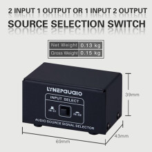 2 in 1 Uit of 1 in 2 Uit O Bronsignaalselector, voor Switcher, Luidspreker, O Bron, voor Switcher, Verliezen, RCA-Interface