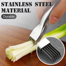 Couteau à Trancher, Couteau à Oignons Verts en Acier Inoxydable, Couteau à Légumes de Cuisine, Gadget de Trancheuse Alimentaire Multifonction