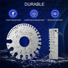 Professional Wire Gauge Measuring Tool, Metal Gauge Thickness Tool, Thickness Gauge and Double Sided Round Plate Gauge B