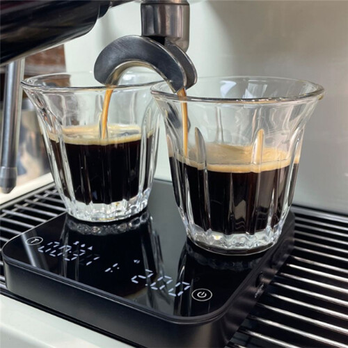 Coffee Scale , 0.1g Precise Graduation, Portable Pocket Scale Multi-Function Timing Kitchen Scale Black
