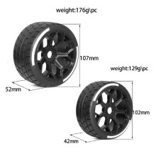 4Pcs 53/107 42/100 Tire Tyre 17Mm Wheel Hex for Arrma 1/7 Felony/FSR Model /FS RC Car Upgrade Parts Accessories