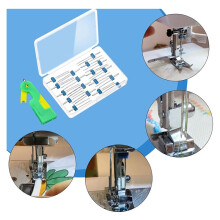 18 Agujas Gemelas para Máquina de Coser, Agujas Dobles con Caja de Plástico, para Accesorios de Máquinas de Coser Domésticas