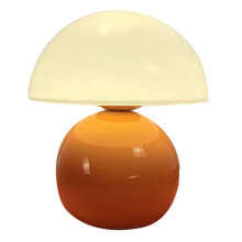 Pilzlampe Tisch Nachttischlampe für Schlafzimmer Niedliche Mid Century Modern Lampe Dimmbar Orange EU Stecker