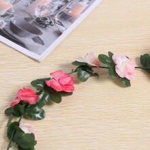2Pcs Artificial Rose Flower Floral Fake Vine Hanging Garland Party Wedding Decor