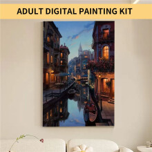 Paint By Numbers DIY Acrylic Painting Kit for Kids & Adults 40X45cm Silent Night with 3 Brushes