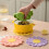 Flower Coasters Beverage Coasters Non-Slip Insulation Pads Table Mats Kitchen Accessories Coasters 6