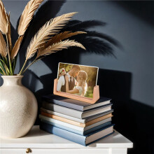 U-FöRmiger Acryl Foto Rahmen Kreative Massiv Holz Schreibtisch Dekoration für BüRo / Schlaf Zimmer / Wohnen Zimmer / Cafe-7 Zoll
