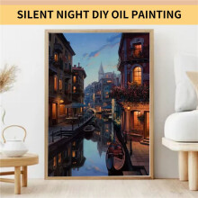 Paint By Numbers DIY Kit de Pintura AcríLica para NiñOs y Adultos 40X45Cm Noche Silenciosa con 3 Pinceles