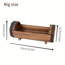 (Half Barrel Large) Massivholz-Pflanzgefäß, robuste Pflanzgefäße für den Innen- und Außenbereich mit natürlicher Maserung,