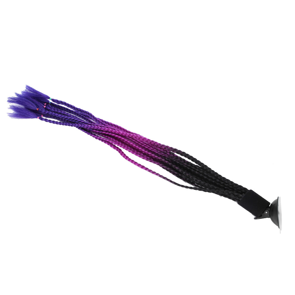 Motorcycle Helmet Pigtails Punk Style Suction Cup Hair Black Purple Blue Blue,Black,Purple 8701378949824