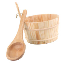 Sauna Wooden Bucket Ladle Kit Accessories for Sauna and SPA
