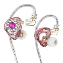In Ear Monitors Auriculares Auriculares 11mm PET Diafragma Compuesto Dinámico Auricular 3.5mm Rosa Sin Micrófono