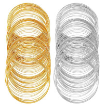 200 Loops Memory Wire Bracelet Bulk Jewelry Memory Wire Cuff Bangle Gold Silver Steel Beading Wires