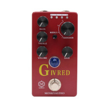 MOSKY Audio G IV Röd Lila Channel Preamp/Overdrive/Distortion Pedal Gitarr Baseffektpedal och Fyra Modeller med True Bypass