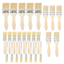 Flat Brush Set,Brush Set with 26 Pieces,12/25/38/50 mm Width, Painting Brush Set with Wooden Handle,Brush Set for Paints