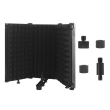 Microphone Isolation Shield Schermo per Microfono Pieghevole con Triplo Isolamento Acustico M3 In Metallo