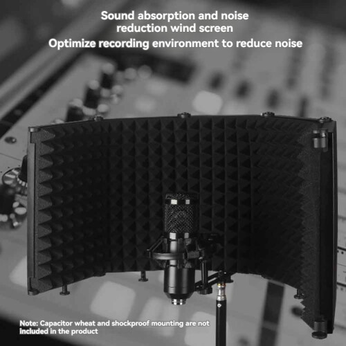 Microphone Isolation Shield Foldable Mic Shield with Triple Sound Insulation M3 Metal 2