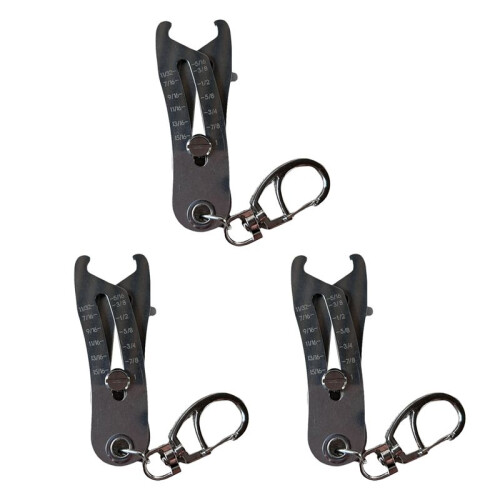 Portable Precise Thread Size Checker Keychain, Nut & Bolt Thread Size Checker Bolt Size Finder Keychain 3pc 1