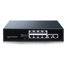 8 Port Gigabit POE 2 Port 1000M Uplink Networking Switcher Hub Internet Splitter Plug & EU PLUG