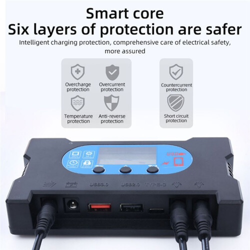 Solar Panel Charge Controller 40A 12V-24V Solar Panel Intelligent Regulator with Dual USB Type-C  PWM 2