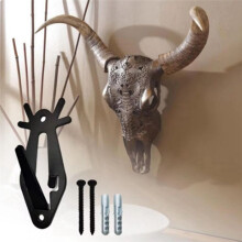 Mont Européen Crâne Cintre Cerf Crâne Montage Mural en Métal Animal Crâne Présentoir Mural Trophée Présentoirs