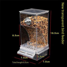 2 PCS Bird Feeders Bird Feeding Cage Transparent Parakeet Seed Container Food Feeder