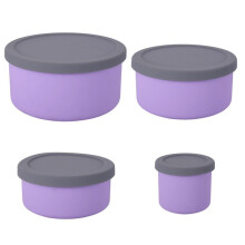 Silicone Food Storage Containers with Lids Leak Proof Space Saving Reusable Meal Prep Airtight Containers for Kitchen A