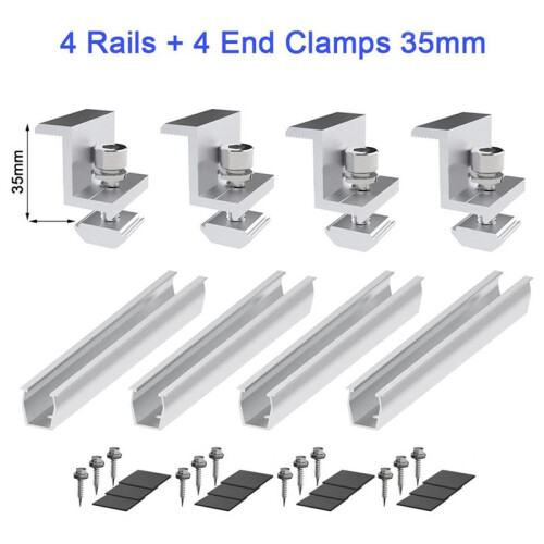 Solar Panel Mount Bracket Photovoltaic Panel Rail Solar Panel Mount Fastening Module with Mid for Trapezoidal Roof 35mm 2