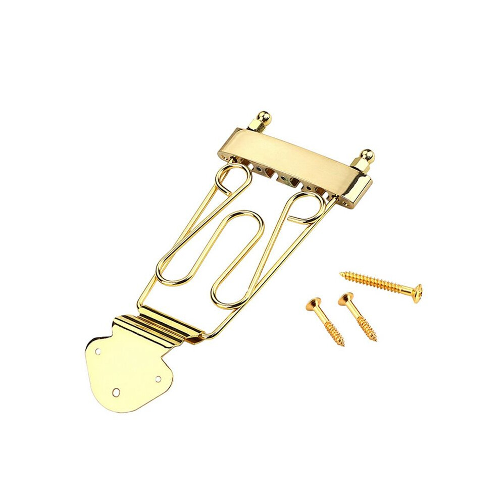 4 String Trapeze Tailpiece Guitar Bridge With Screws Compatible With Jazz Archtop Electric Guitars 4711222135758