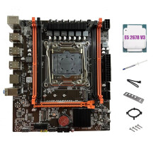 X99E-Motherboard + E5 2678 V3 CPU + Wärmeleitpaste PCIEX16 NVMe Gigabit-LAN-Karte Unterstützt 4XDDR4 RECC RAM Desktop-Motherboard