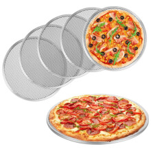 Pizzablech, 6er-Pack 8 Zoll Nahtlose Aluminium-Pizzapfanne mit Löchern, Antihaftbeschichtete Pizzabackbleche für Ofen, Küche