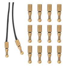 12Pcs Bolo Tie Tips Replacement End Caps Long Alloy Cord Ends Smooth for Clothes Decoring Chain Bracelet DIY Crafts C