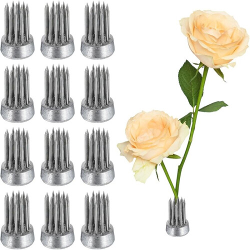 12 Peças Flower Frog, Round Stainless Floral Frogs, Flower Arranger Fixed Tool Pin Frog (Prata, 0,6 Polegadas) 1