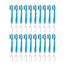 Escovas de Dentes Descartáveis para Viagem, 5 em 1 + Fio Dental + Palheta + Raspador de Língua, Escova de Dentes Preparada para Viagem com Contas